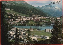 3 Ansichtskarten ST. MORITZ Gesamt, Bad, Grand-Hotel Kurhaus