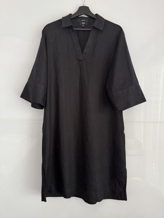 C&A Leinen Kleid in Schwarz Gr. 34 (gross geschnitten)