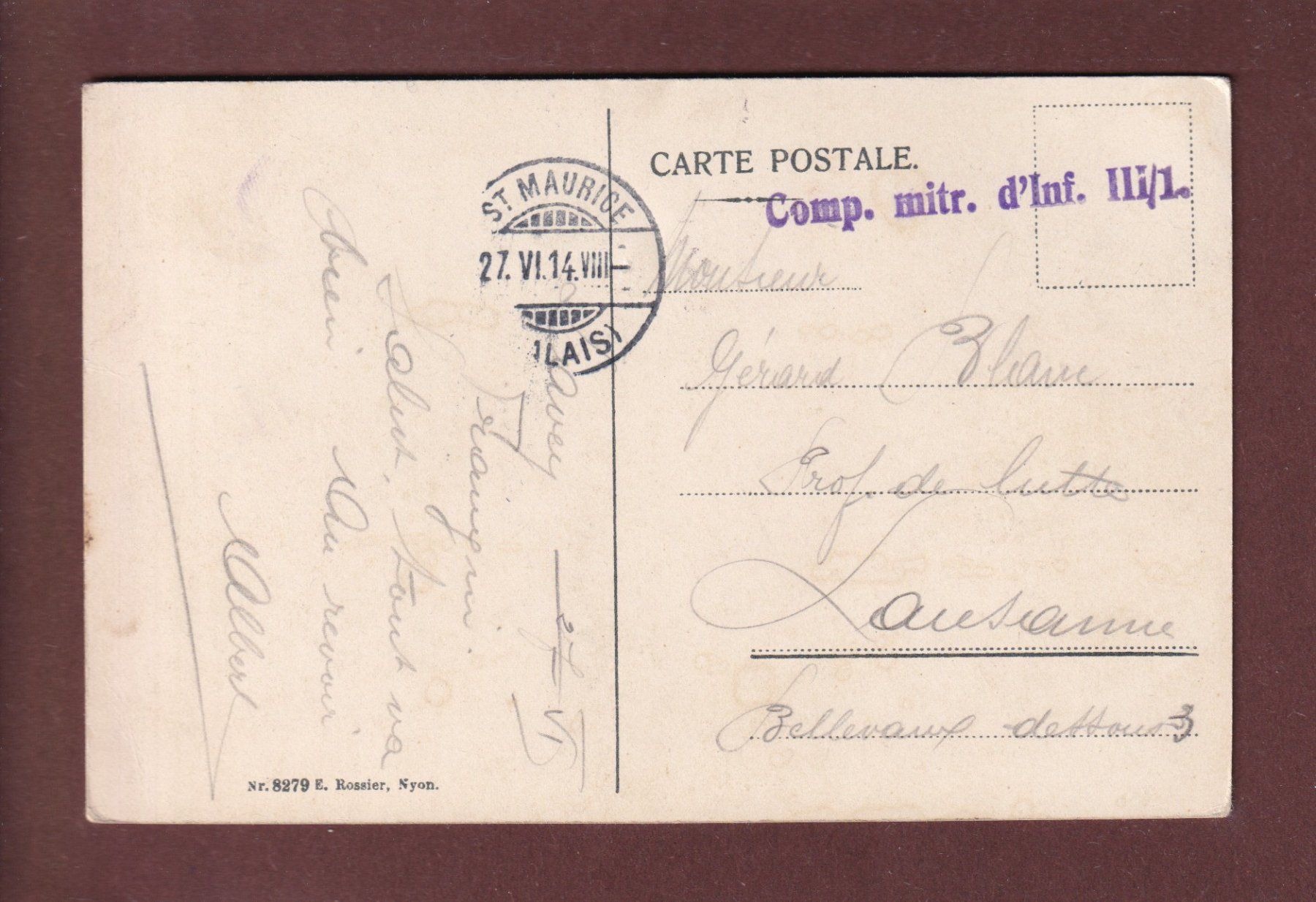 Cartoline postali: LAVEY et St. Maurice - 1914 Feldpost – Usato da Pully venduto da nicecards 1