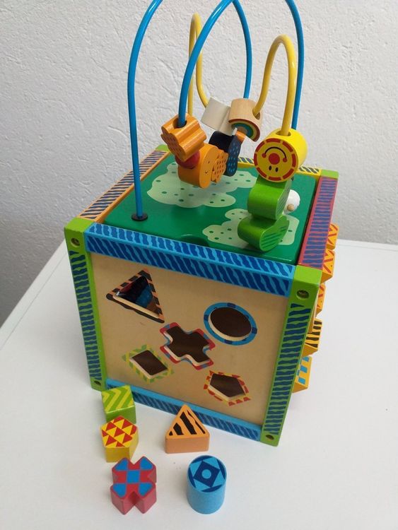 IPLO Montessori Aktivitätswürfel XL - Sinnespielzeug Für Babys Ab 0 Monaten