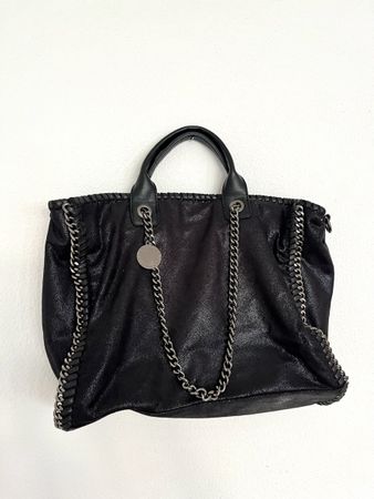 NEUE SCHWARZE SHOPPER-TASCHE MIT KETTE