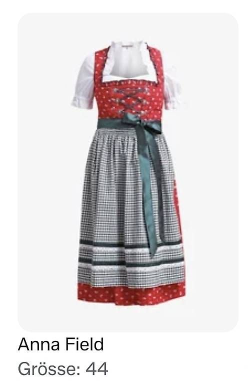 Anna Field Kleider: Dirndl Gr.44 rot/grün – Gebraucht aus Gretzenbach von cwyser