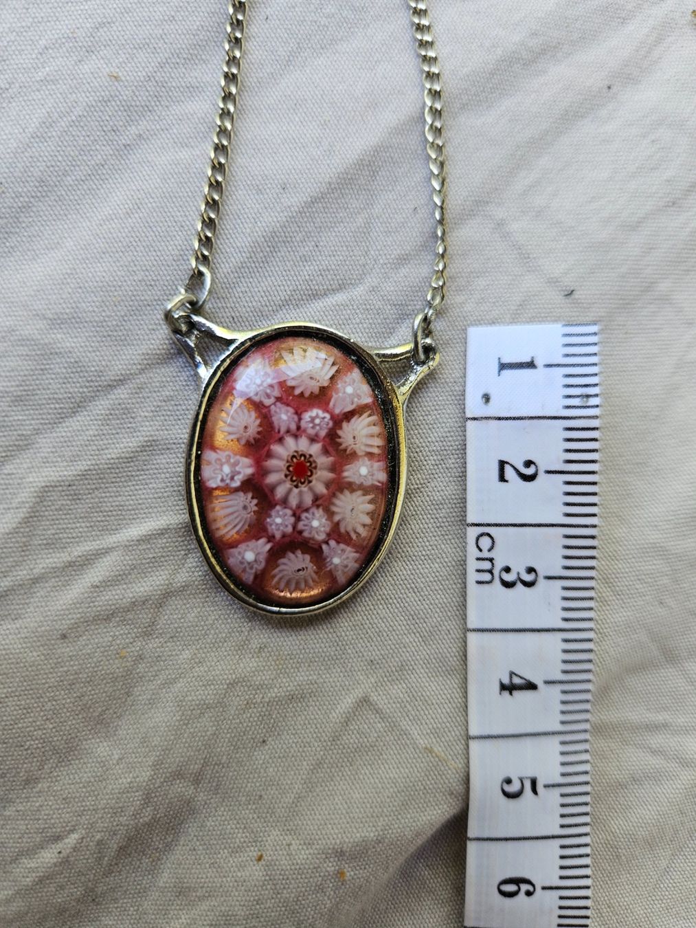Catenine: Silberkette mit Blumenanhänger – Usato da Gränichen venduto da Zmoonlight 1