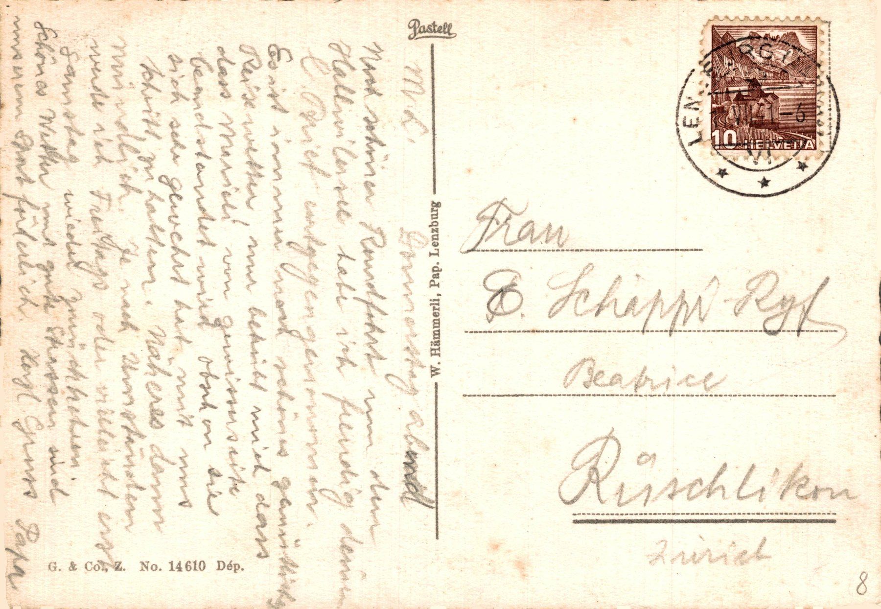 Cartoline postali: Schloss Lenzburg – Usato da Bronschhofen venduto da Astore 1