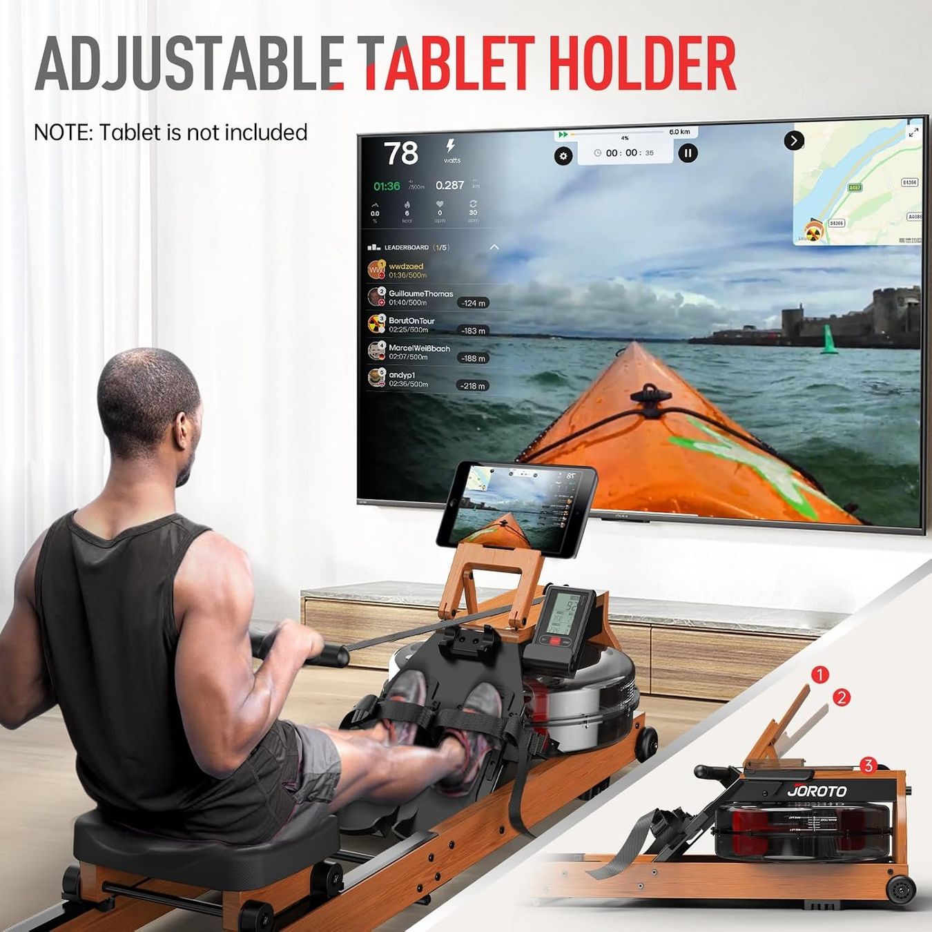 Hometrainer: Rudergerät Wasser Eiche klappbar Bluetooth 150 kg – Nuovo e nell'imballaggio originale da Schaffhausen venduto da Alpenfund23 2