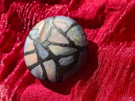 Seidenmalerei Künstler Brosche Vintage Designer Pin Rund