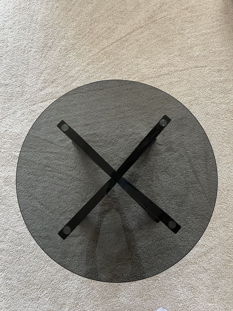 Tische: Table basse ronde plateau verre noir – Gebraucht aus Monthey von arno_45 1