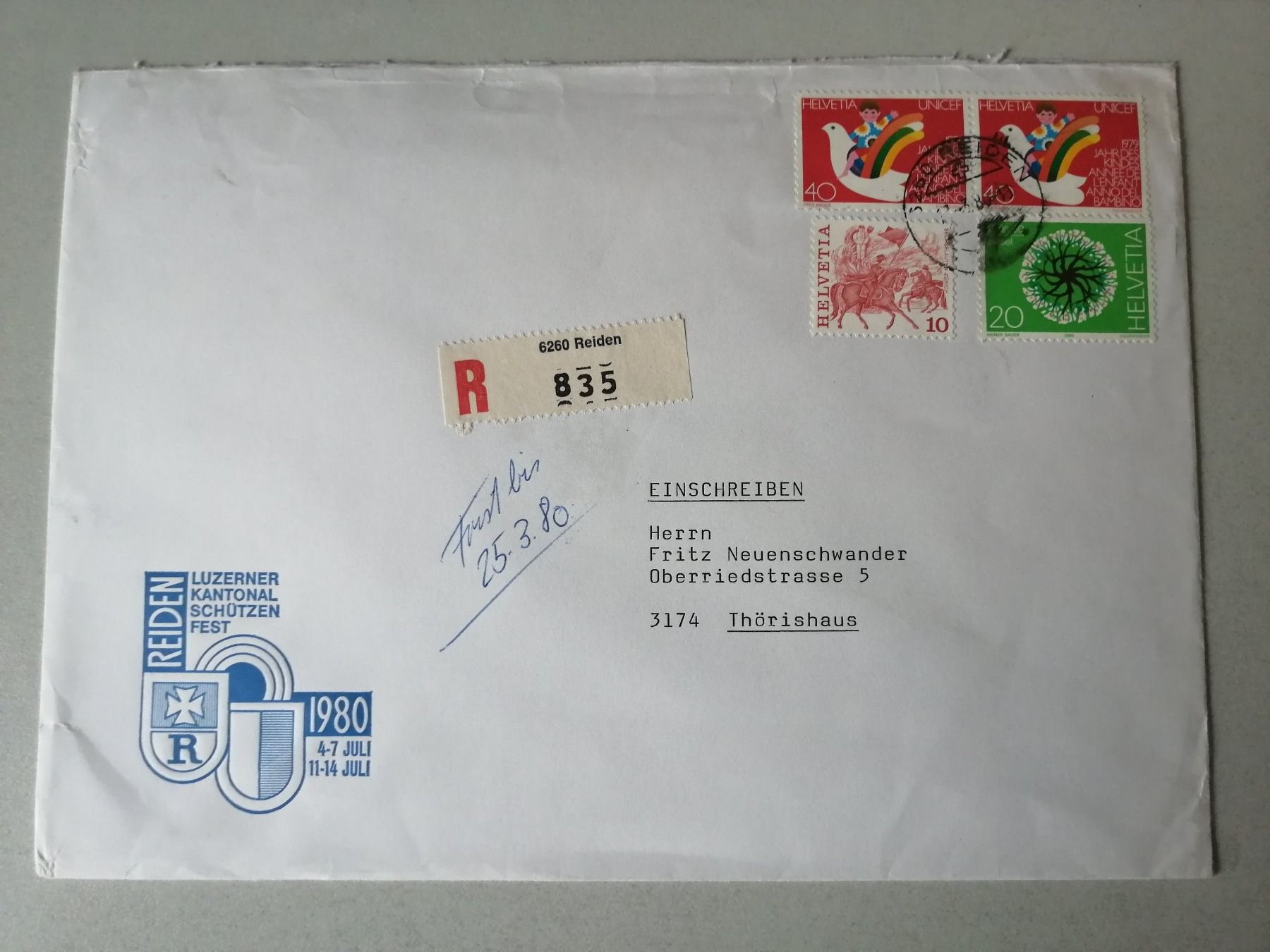 Alle Briefmarken: Briefumschläge: Diverse! – Gebraucht aus Hinterkappelen von 1399 2