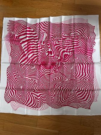 Hermès Carré 90 Ondes de Chic Pink/Weiss NEU