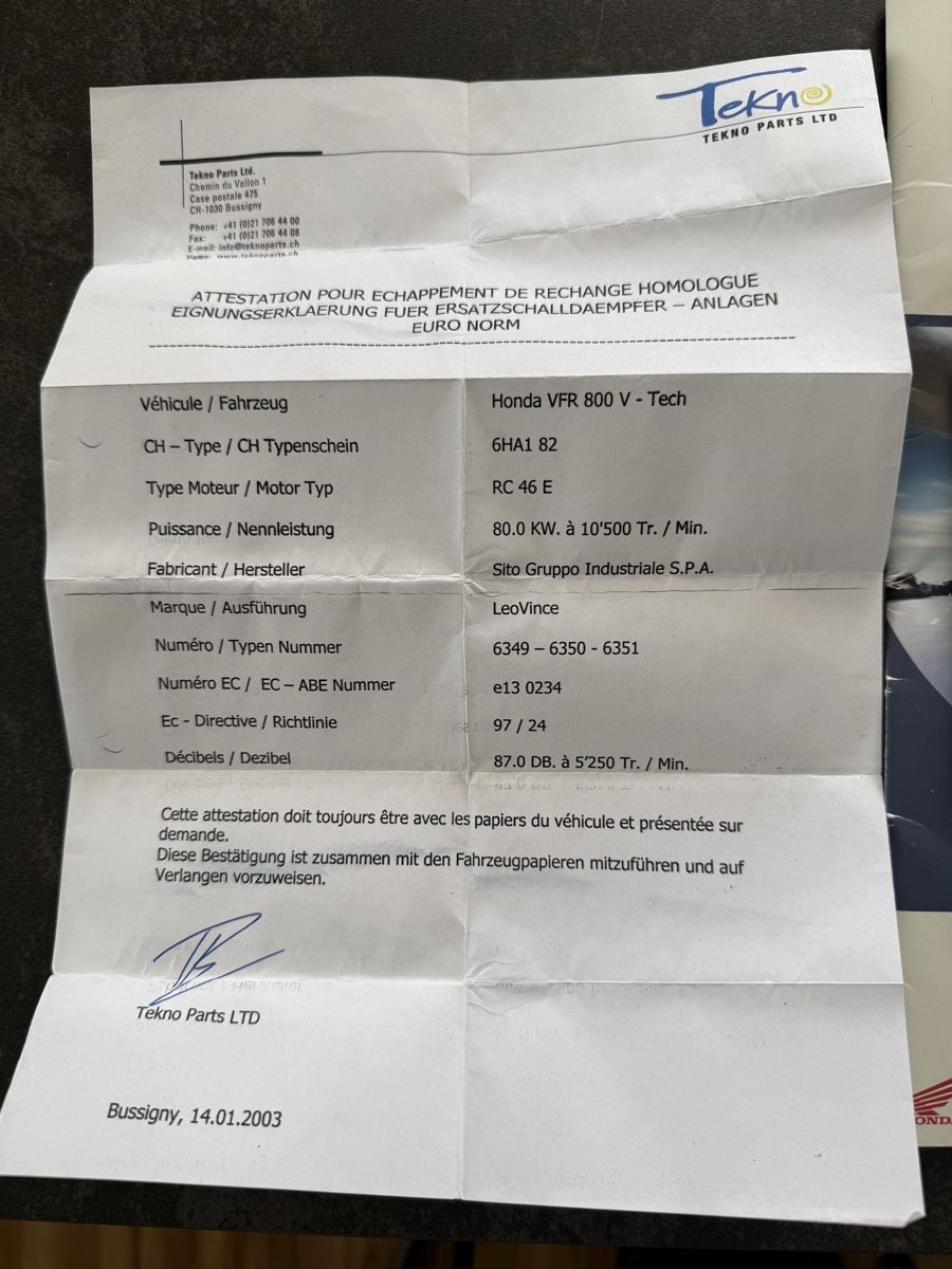 Honda Touring: Honda VFR 800 VTEC ABS – Usato da Waltenschwil venduto da Daytona056 5