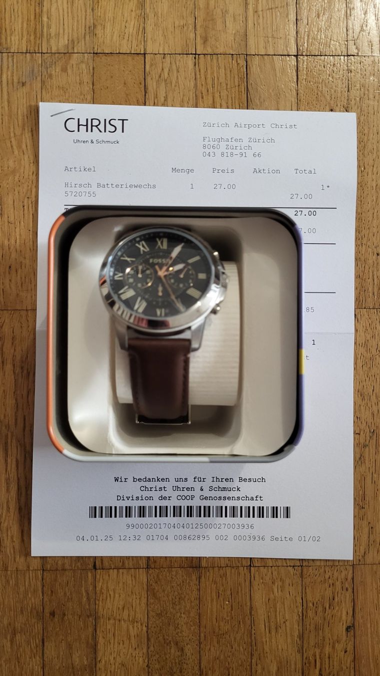 Fossil Bracciali & Braccialetti: Fossil Herrenuhr Grant Leder NEU – Nuovo e nell'imballaggio originale da Kloten venduto da Radoci 1