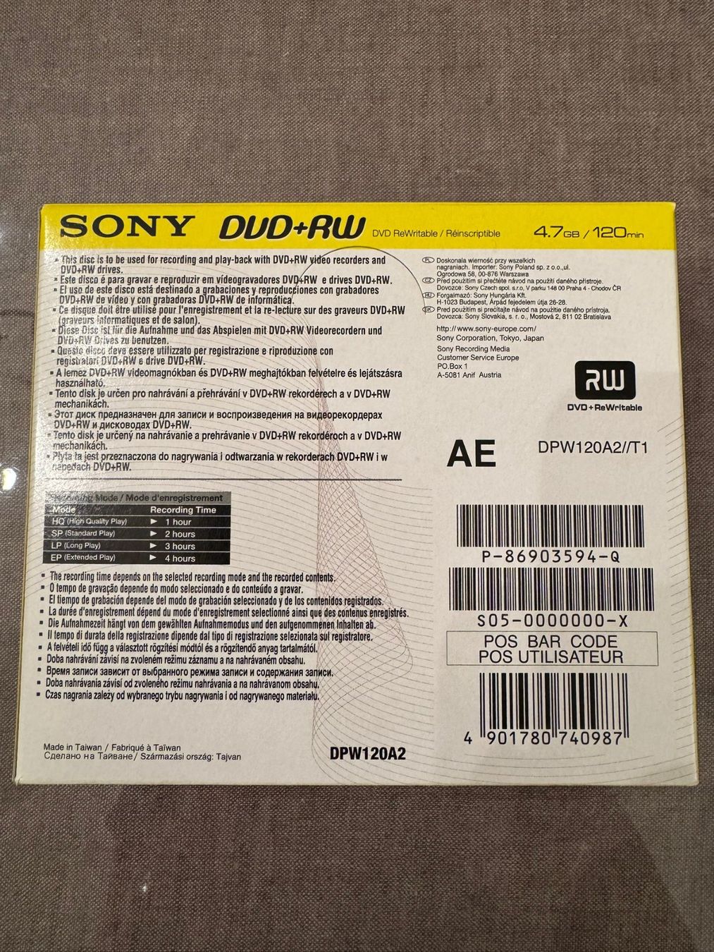 Tutti i DVDs: Pack of 5x SONY DVD Rewritable DVD+RW – Nuovo e nell'imballaggio originale da Zürich venduto da aygo_a 1