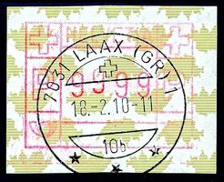 ATM 22 Wertstufe 9999 die grosse Rarität Vollstempel Laax