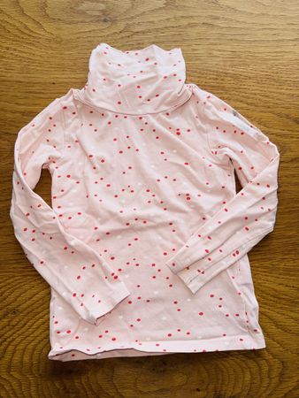 Rollkragenshirt, Gr.104, rosa mit Punkten & Sternen
