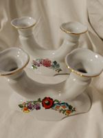 Paire de Bougeoirs en Porcelaine Kalocsa (Hongrie) - Peints 