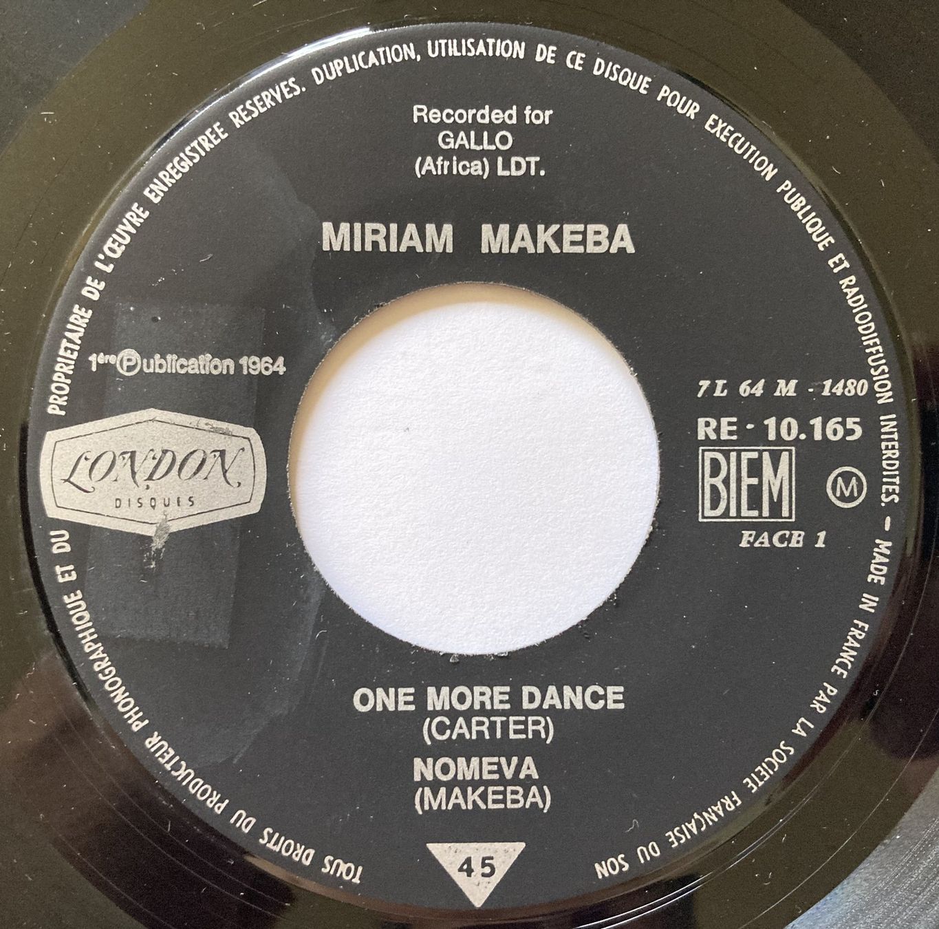 Dischi in vinile: MIRIAM MAKEBA - ONE MORE DANCE – Usato da Bottens venduto da hotter-than-hell 2