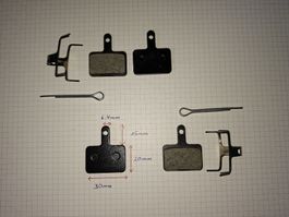 Bremsbeläge Set v+h für Velo Scheibenbremsen Shimano Tektro.
