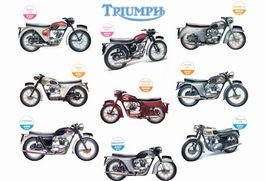 Blechschild-TRIUMPH MOTORRÄDER ÜBERSICHT