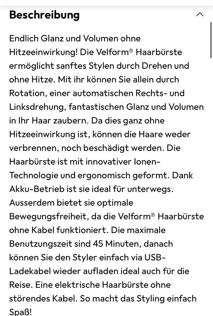 Asciugacapelli: Neue ! Velform Rotating Styler - Warmluftbürste – Nuovo e nell'imballaggio originale da Illnau venduto da Sniwi67 9