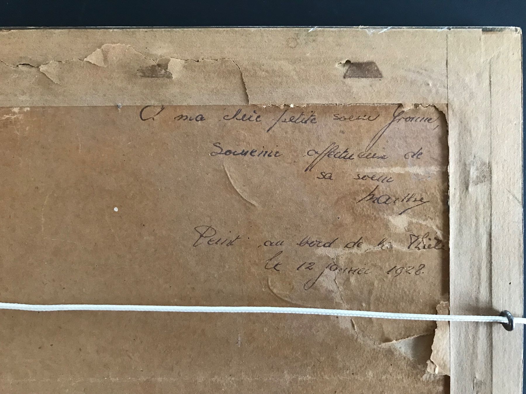 Gemälde: Joli  tableau signé 1922 La thielle – Gebraucht aus Penthaz von Petrus45 4