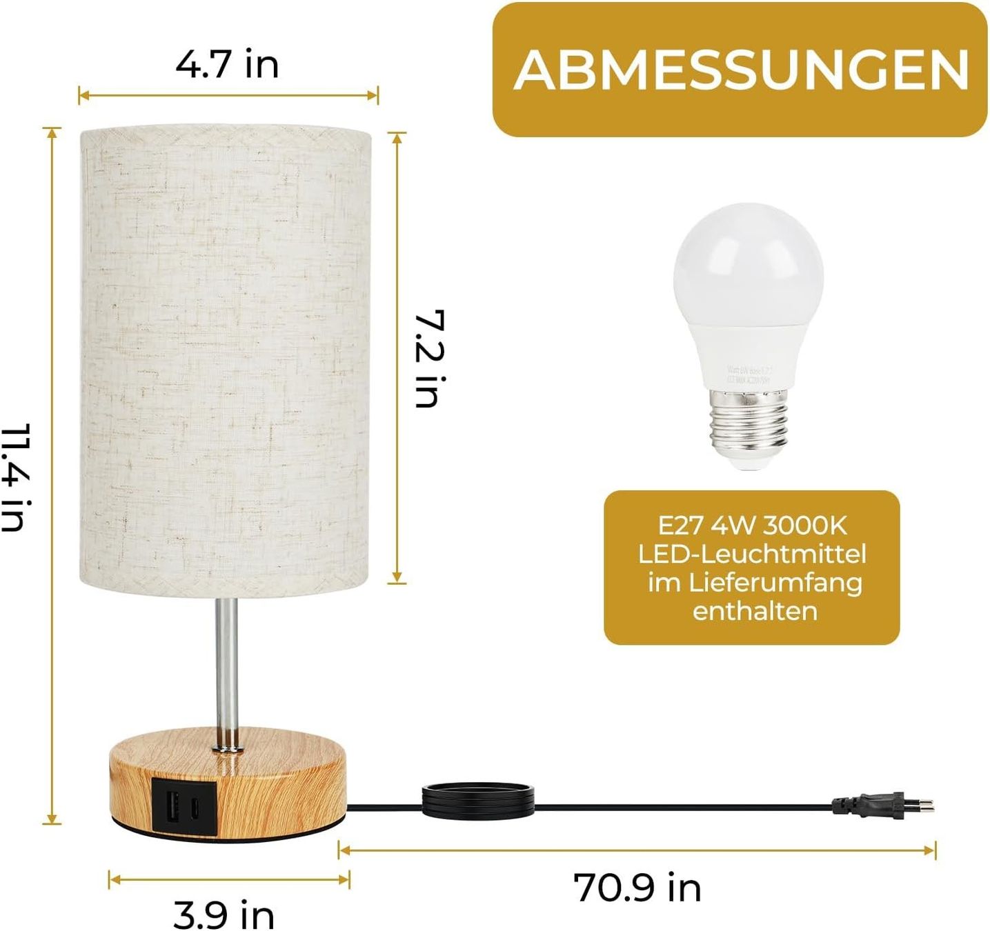 Lampade: Nachttischlampe Touch Dimmbar 2er Set – Nuovo e nell'imballaggio originale da Nuglar venduto da SaleRitter 4