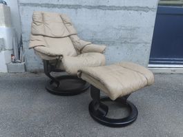 Stressless Sessel beige, feststellbar, drehbar