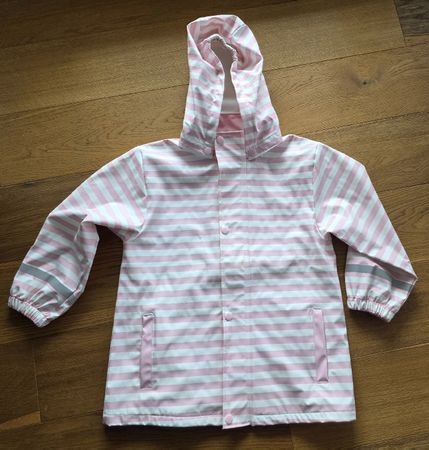 Atrium Regenjacke Gr. 116 Rosa/Weiss Gestreift Top!