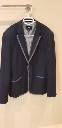 Herren Sakko H&M dunkelblau Ellbogenpatches Grösse 50