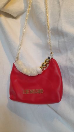 Sac rouge LOVE MOSCHINO avec perles dorées, bandoulière