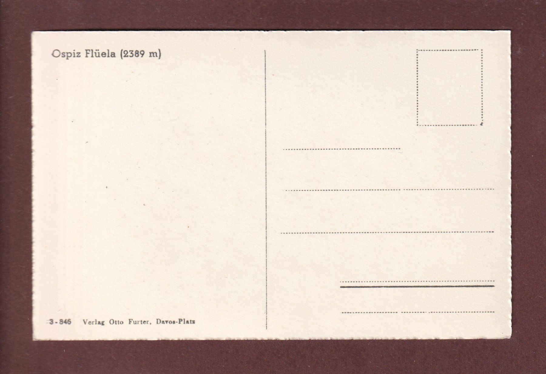 Cartoline postali: OSPIZ-FLÜELA – Usato da Pully venduto da nicecards 1