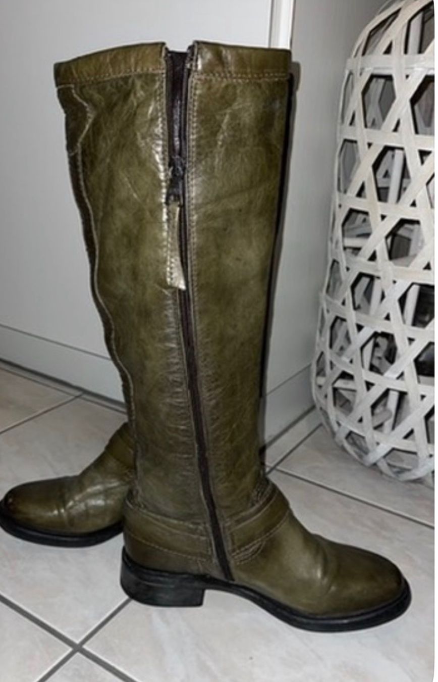 Damenschuhe: MIUS  Leder Stiefel Olivegrün – Gebraucht aus Bützberg von dan_jhn9 1