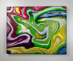 Acryl-Flüssigkeitsmalerei, rechteckig