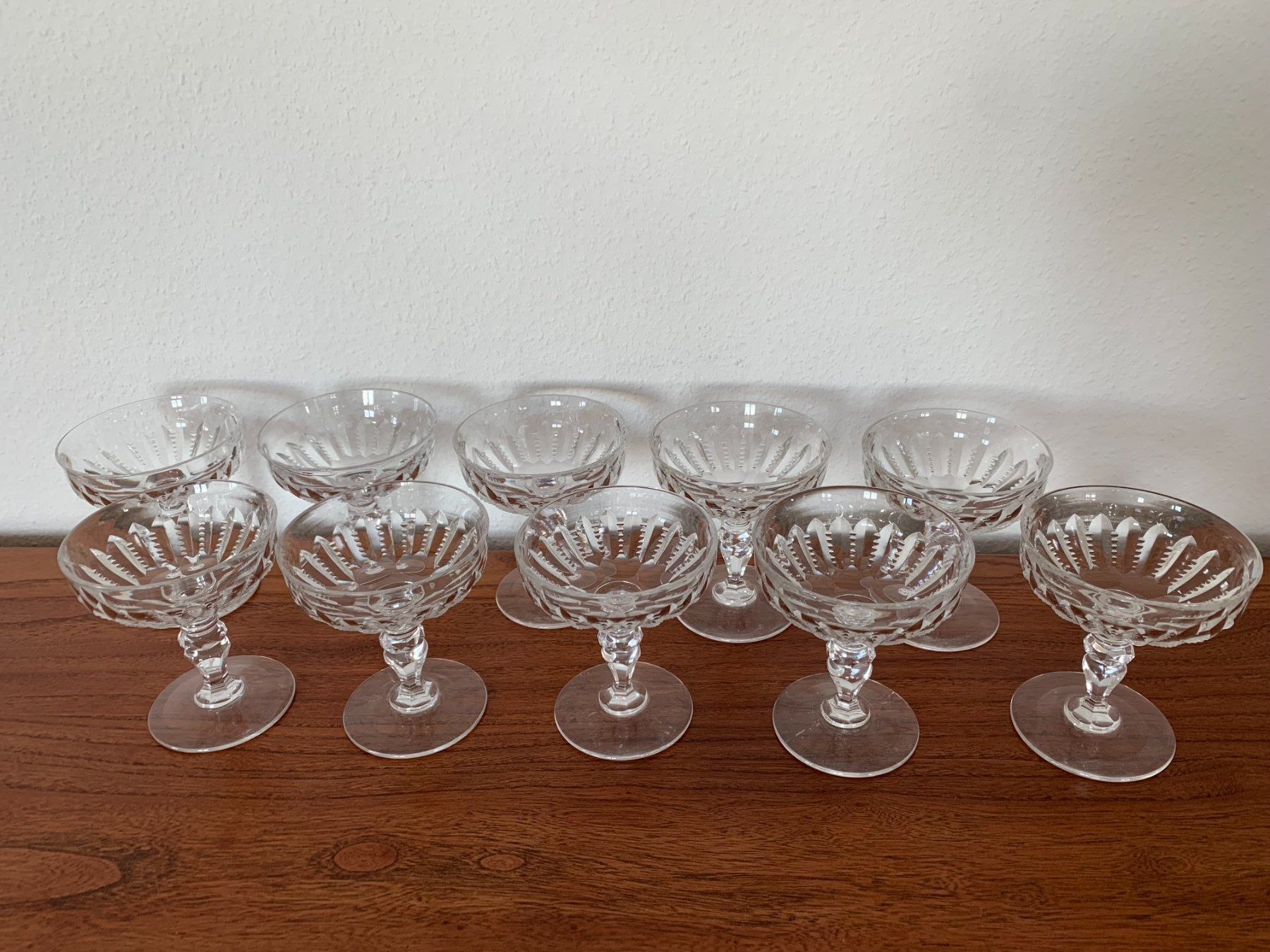 Baccarat Gläser: 10 Baccarat Kristall Champagner Gläser – Gebraucht aus Worb von farben20zauber