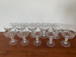 10 Baccarat Kristall Champagner Gläser