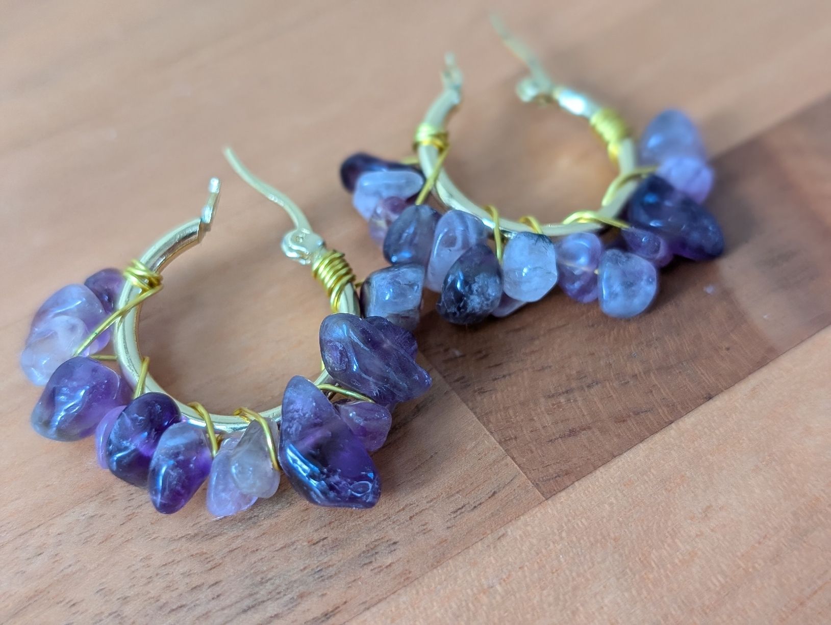 Ohrringe & -stecker: Creolen - Ohrstecken - Ohrenringe mit Amethyst – Gebraucht aus Kriens von Stephanie_50