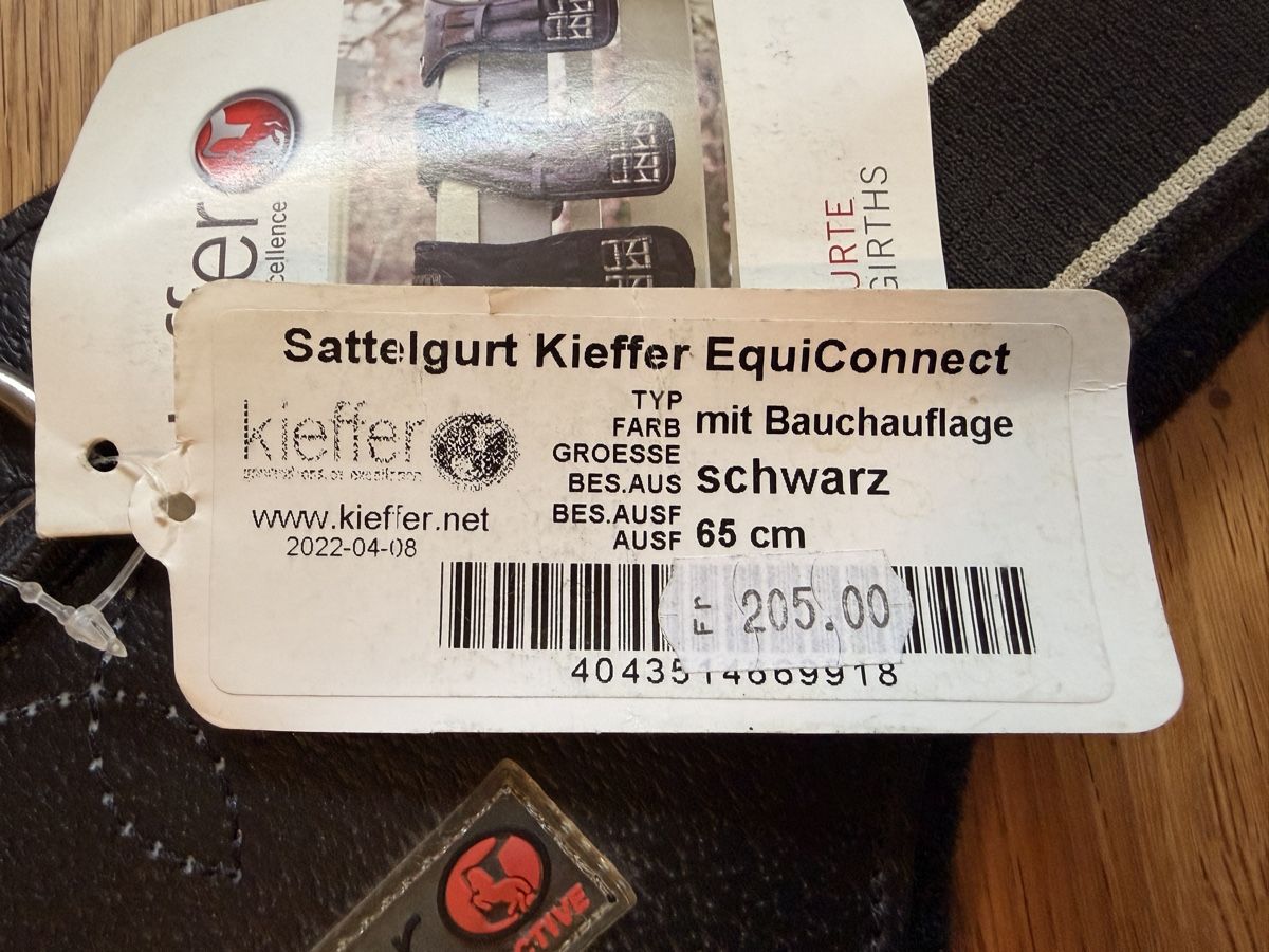 Selles, accessoires: Sattelgurt Kieffer Equiconnect 65cm – Neuf avec emballage d'origine à Lützelflüh-Goldb par Cashew8 2