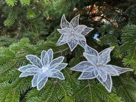 Hochzeit - Blume - Eiskristall - Glitzer - silber - neu