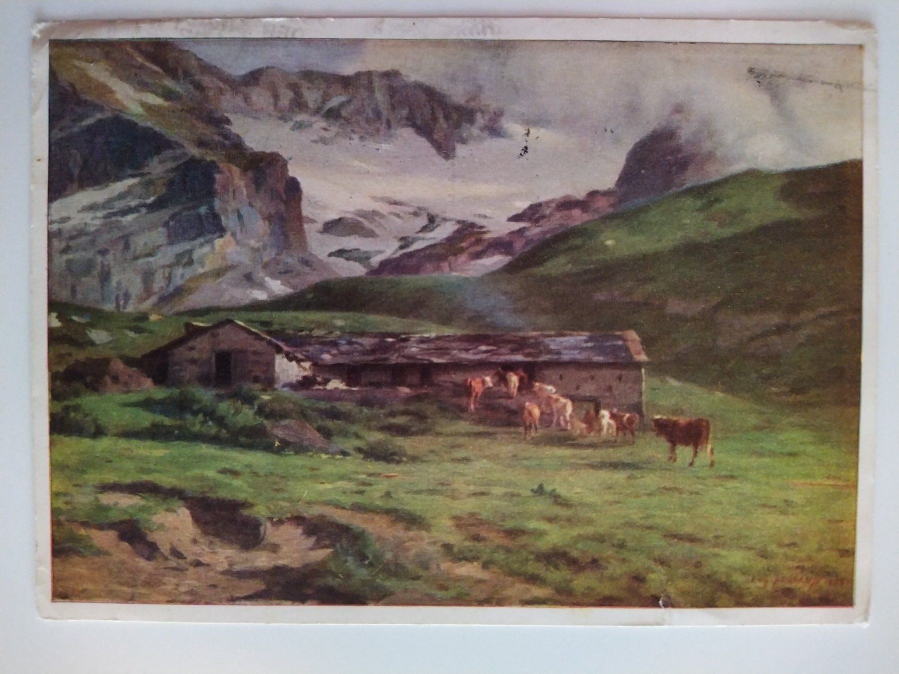 Cartoline postali: Anzeindaz, Eugene burnand, dat 1930, Pro Juventute – Usato da Ohmstal venduto da Lebensfreude05