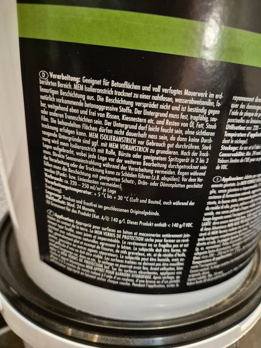 Sanitari: 2x 5L MEM Schwarzter Deckaustrich Abdichtungsfarbe – Usato da Möriken AG venduto da rog_wwk9 1