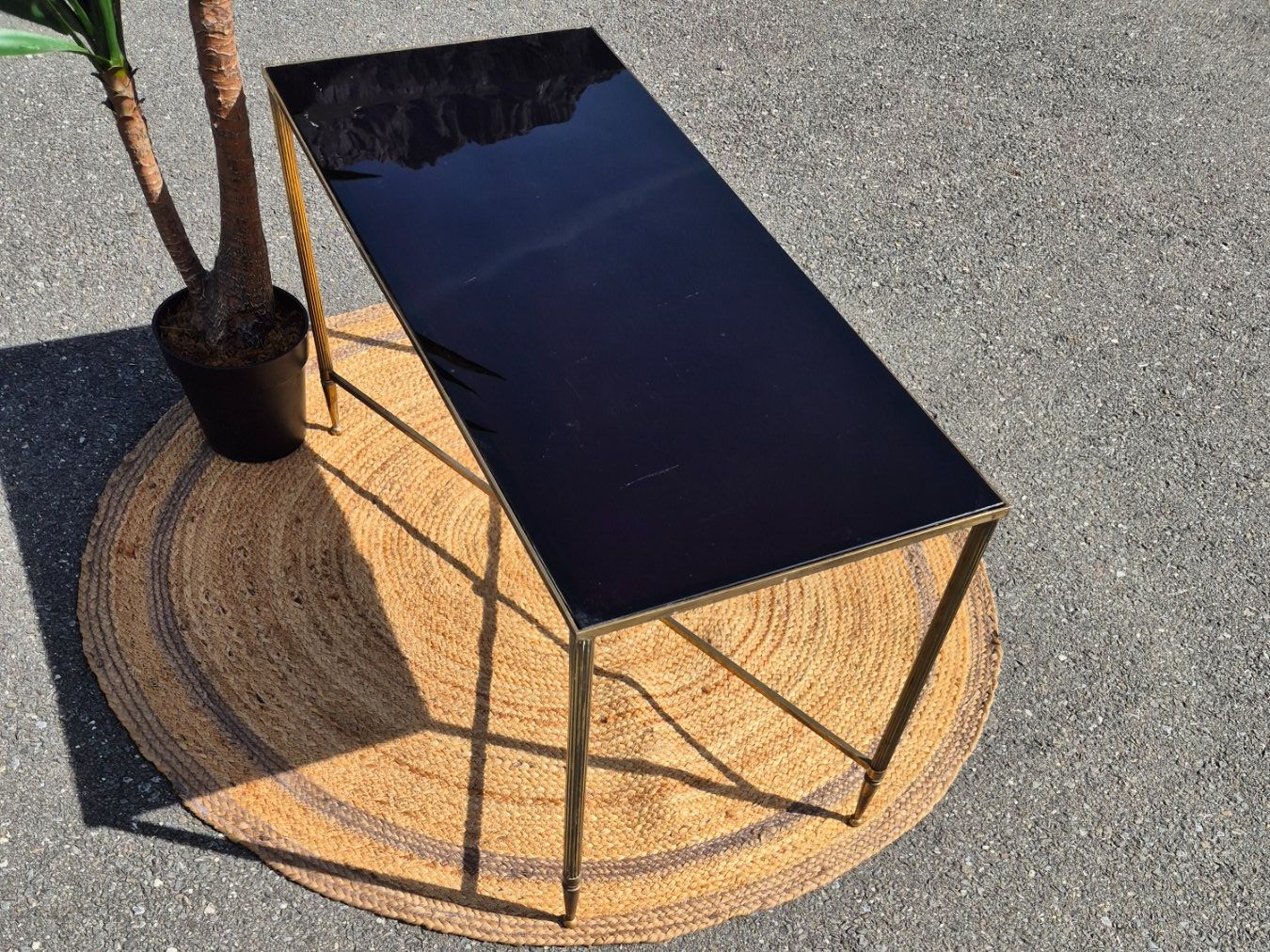 Tische: Table basse laiton opaline noire années 1960 – Gebraucht aus Fully von tameab 1