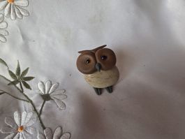 Eule Figur ist ein Naturstein Handgemacht einzigartig 