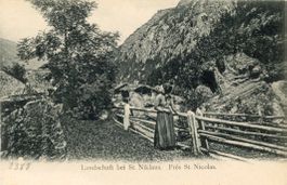 St. Niklaus  VS   -  Landschaft bei St. Niklaaus    ca. 1900