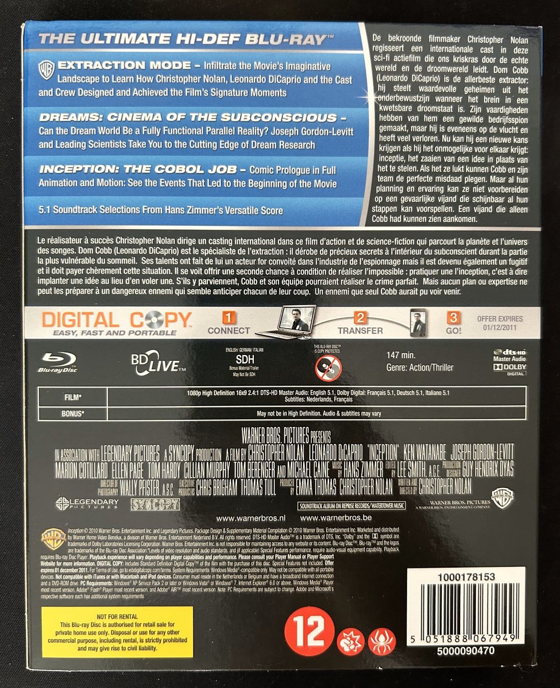 Tutti i DVDs: Blu-ray "Inception" (2-disc special edition) – Usato da Corminboeuf venduto da Ld6NVToZQe 1