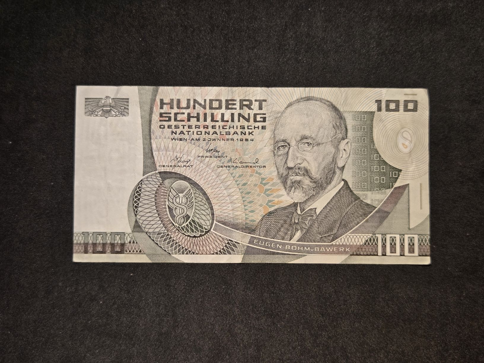 Banknoten: 100 Schilling - Österreich - 1984 – Gebraucht aus Geroldswil von Antica01
