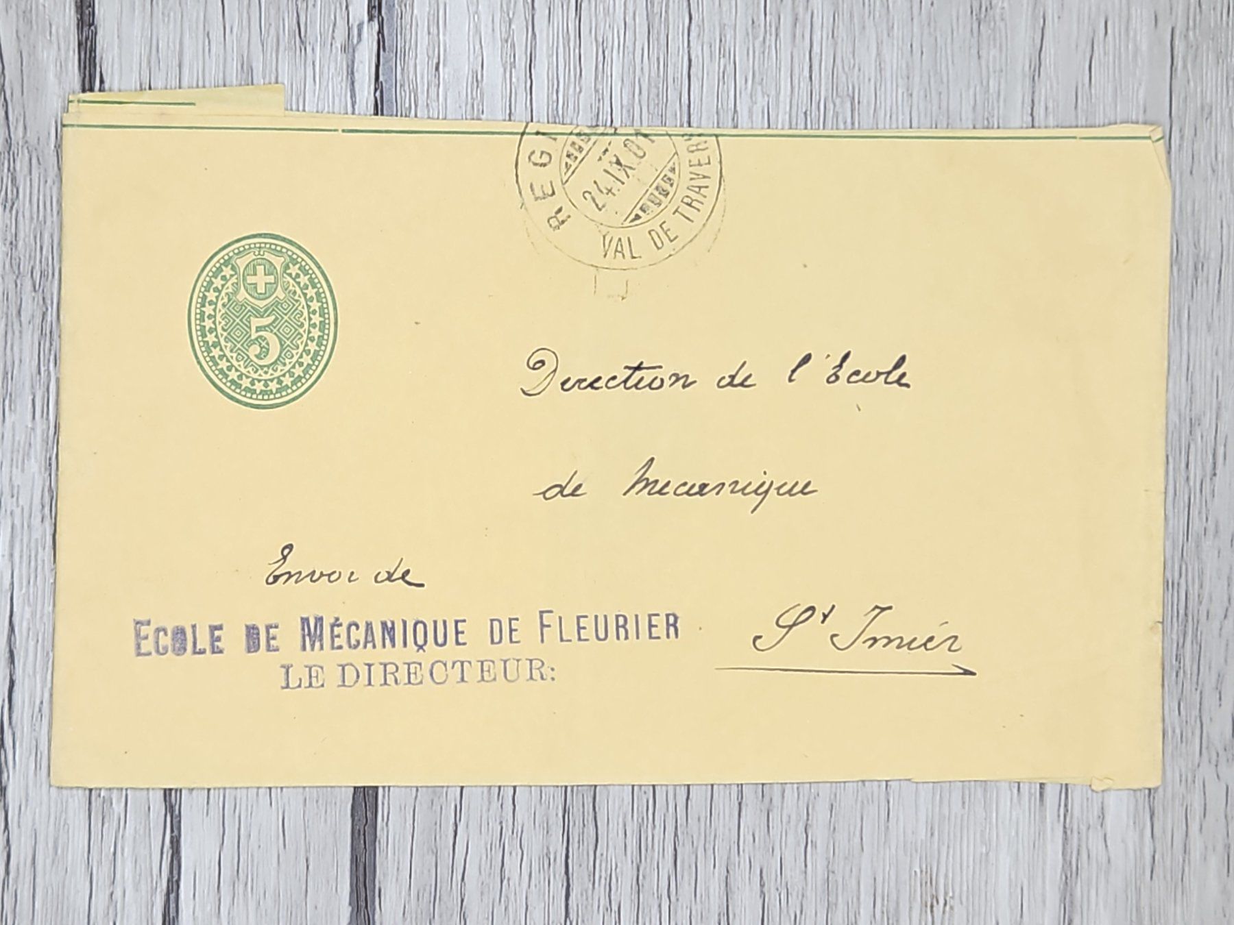 Tutti i francobolli: CL13 Document + Timbre Suisse 1901 – Usato da Cousset venduto da Patrick_Collections