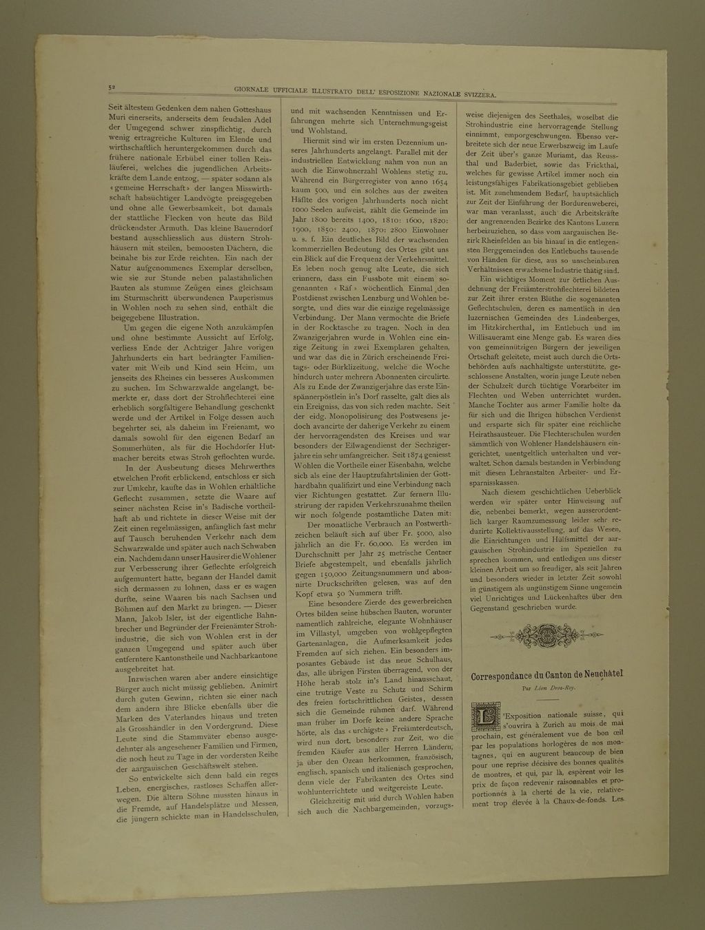 Stiche: WOHLEN, AARG. STROHINDUSTRIE, HOLZSTICH 1883 – Gebraucht aus Grüningen von Kartensammler 6