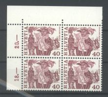 1978, Volksbräuche, Viererblock, Faserpapier **