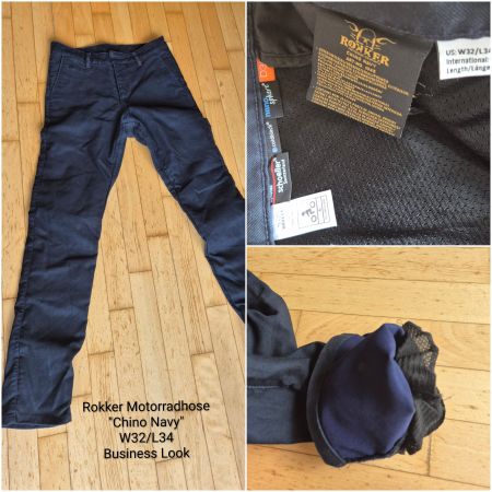 Rokker Motorradhose "Chino Navy" W32/L34 Business Look