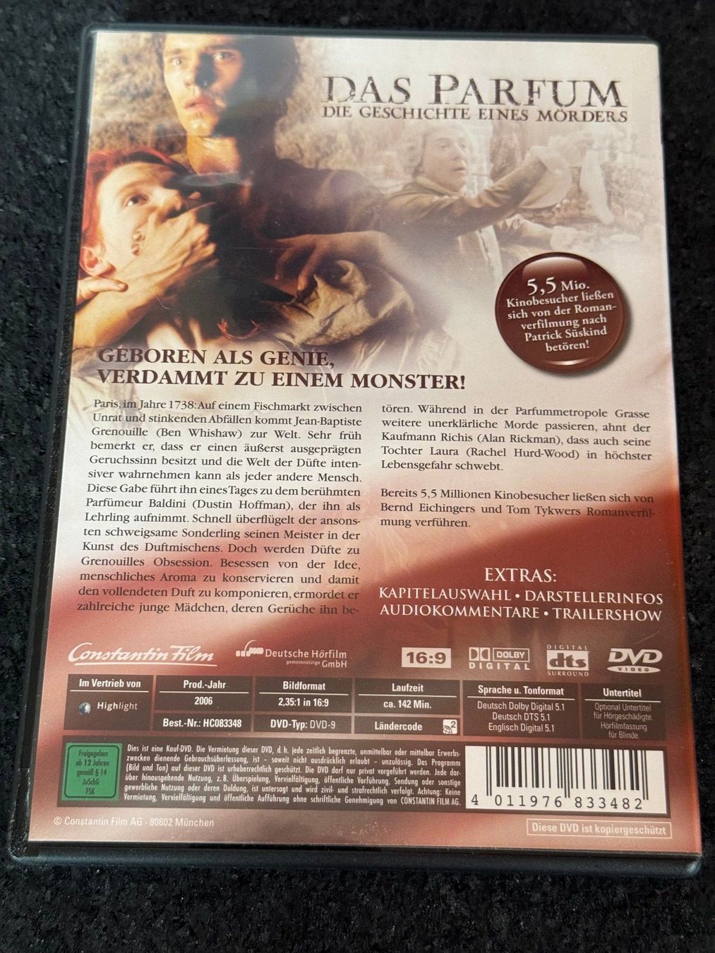 Tutti i DVDs: Das Parfüm "Die Geschichte eines Mordes" DVD DE/EN – Usato da Fribourg venduto da tschjoly 1