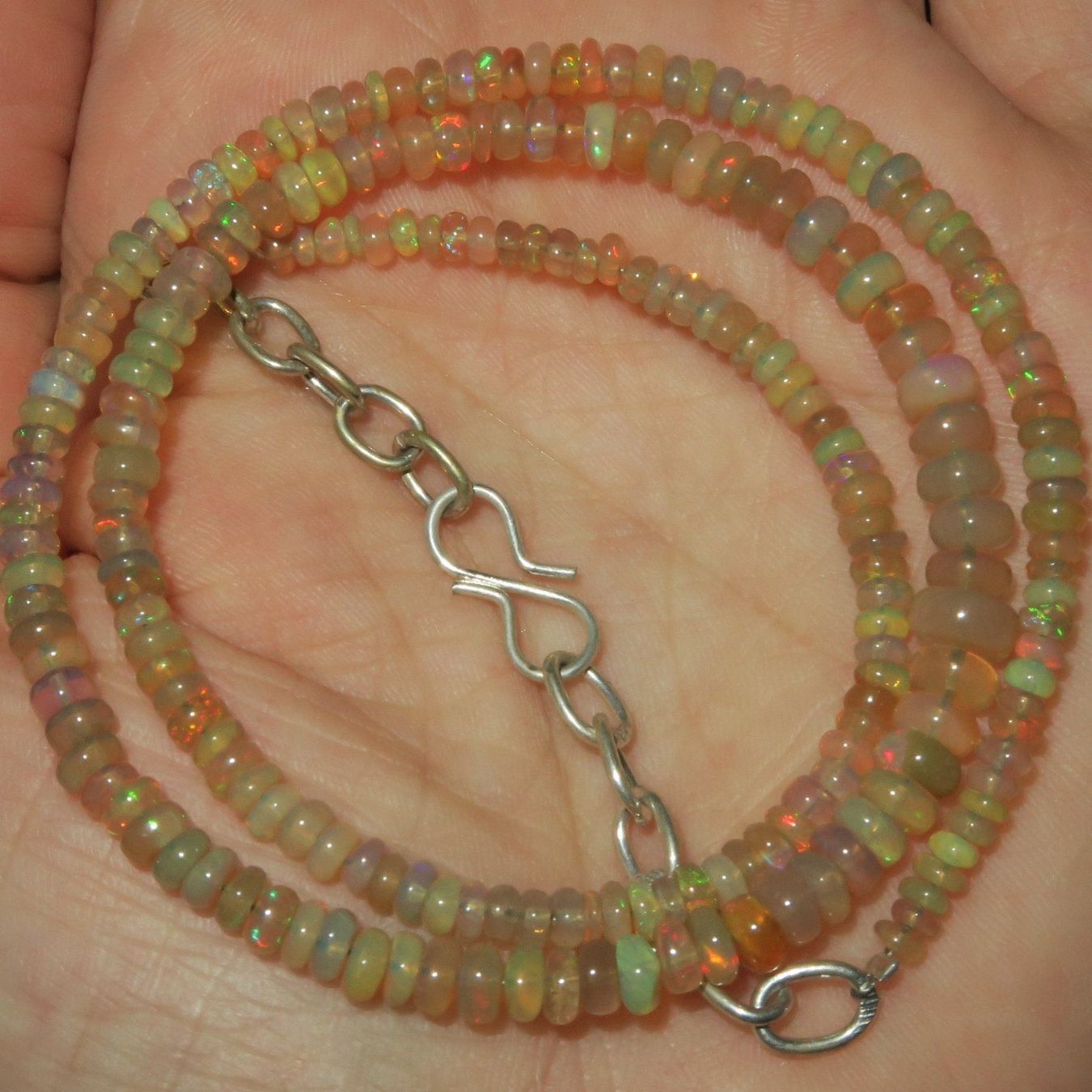 Catenine: 32 Cts Natural Ethiopian OPAL Collier – Nuovo e nell'imballaggio originale da Visp venduto da steinschmuckwelt 1